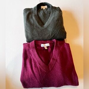 2 Peter Millar V-Neck 97% Cashmere Knit Sweater Size M